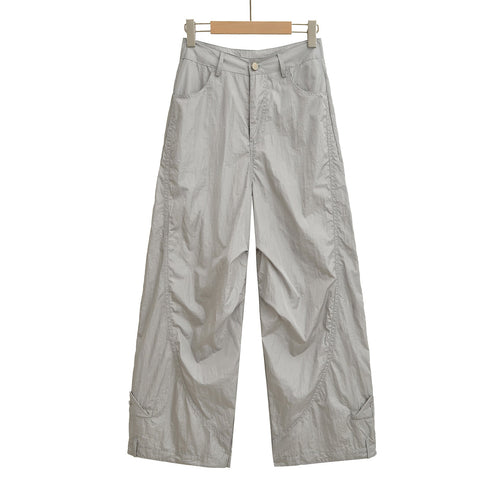 Splicing loose wide leg straight leg pants for women's quick drying jazz dance casual pants