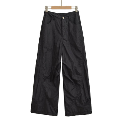 Splicing loose wide leg straight leg pants for women's quick drying jazz dance casual pants